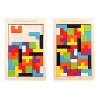 Colorful wooden tangram puzzle - Humans Are Funny