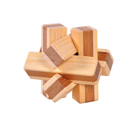 Square Bamboo Tic-Tac-Toe Wooden Toy - Humans Are Funny