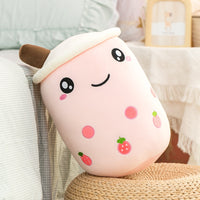 real-life bubble tea plush toy stuffed food milk tea soft doll boba fruit tea cup pillow cushion kids toys birthday gift