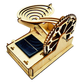 Solar Energy 3D Wooden Marble Run Ball DIY Assemble Mechanical Gear Engineering Model Steam Science Experiment STEM Kit Toys