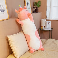 Cartoon Long Animals Plush Toy Squishy Sleeping Friend Stuff Cat Bunny Pig Fox Dinosaur Unicorn Doll Christmas Gift 70/90/120cm