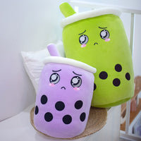 real-life bubble tea plush toy stuffed food milk tea soft doll boba fruit tea cup pillow cushion kids toys birthday gift