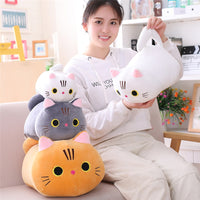 25/35/50cm Cute Soft Cat Plush Pillow Sofa Cushion Kawaii Plush Toy Stuffed Cartoon Animal Doll for Kids Baby Girls Lovely Gift