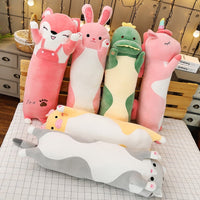 Cartoon Long Animals Plush Toy Squishy Sleeping Friend Stuff Cat Bunny Pig Fox Dinosaur Unicorn Doll Christmas Gift 70/90/120cm