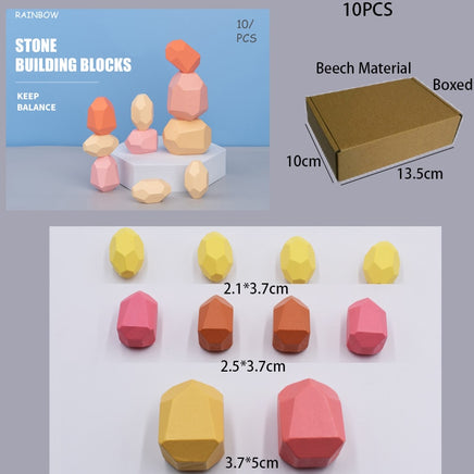 Wooden Colored Stone Building Blocks - Humans Are Funny