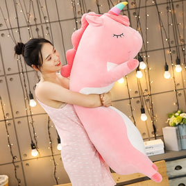 Cartoon Long Animals Plush Toy Squishy Sleeping Friend Stuff Cat Bunny Pig Fox Dinosaur Unicorn Doll Christmas Gift 70/90/120cm