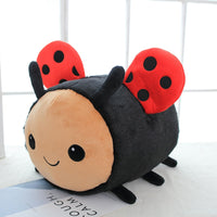 cute Bee ladybug plush toy high quality stuffed doll sleeping cylindrical pillow soft doll sofa decor birthday gift for kids