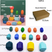 Wooden Colored Stone Building Blocks - Humans Are Funny