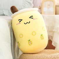 real-life bubble tea plush toy stuffed food milk tea soft doll boba fruit tea cup pillow cushion kids toys birthday gift