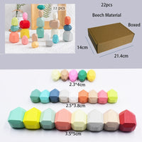 Wooden Colored Stone Building Blocks - Humans Are Funny