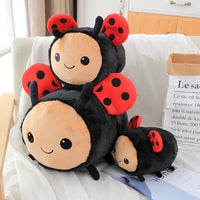 cute Bee ladybug plush toy high quality stuffed doll sleeping cylindrical pillow soft doll sofa decor birthday gift for kids